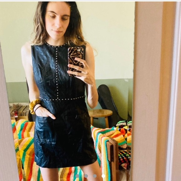 Forever 21 Black Leather Rivet Dress - Picture 9 of 12